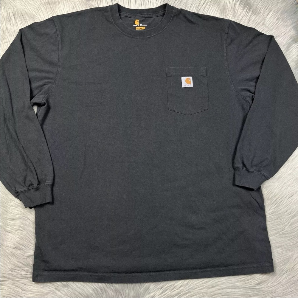 Carhartt Men’s Original Fit Black Long Sleeve Pocket Shirt Size XL